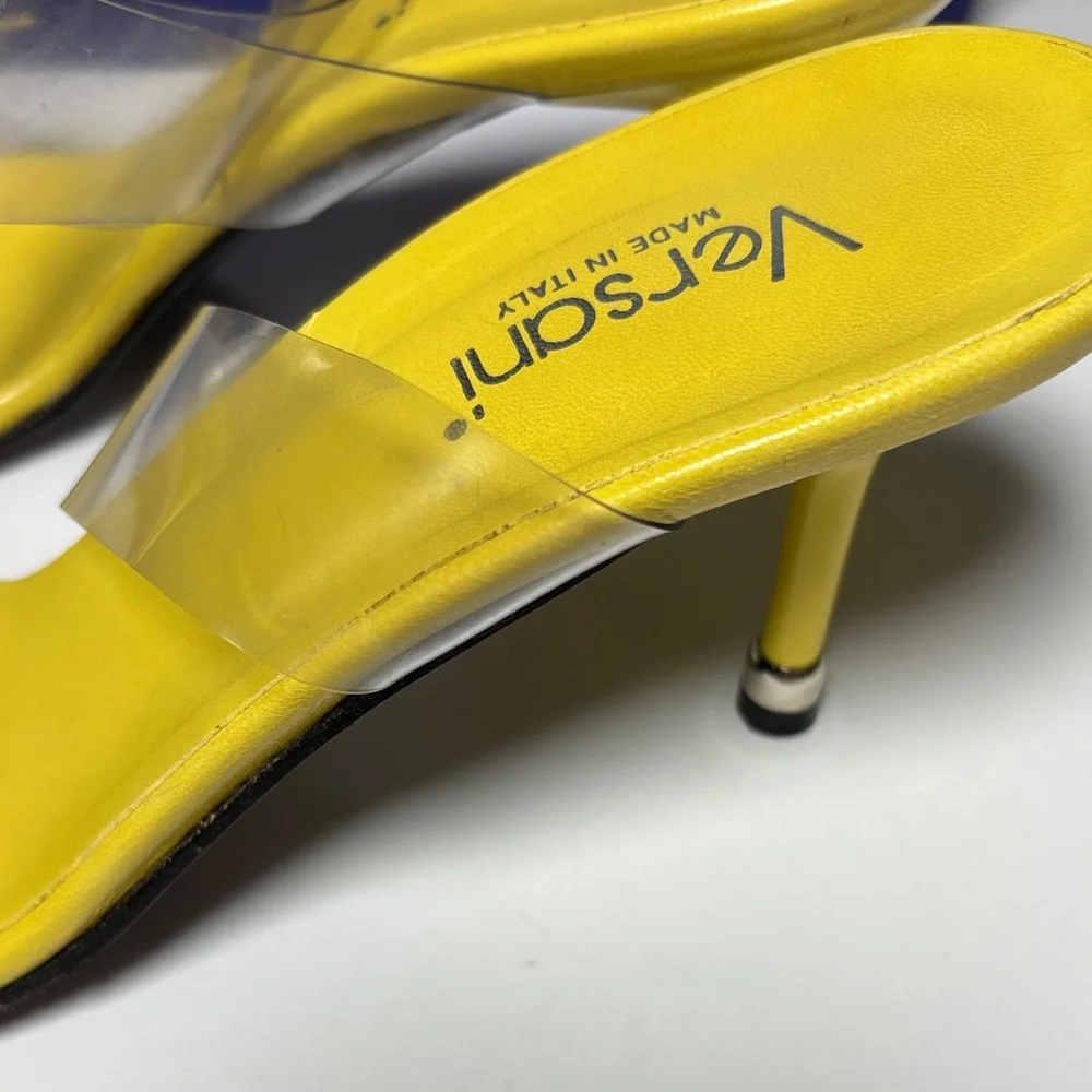 Versani Yellow Heels Sandals Women Size 8 1/2 - Picture 9 of 16